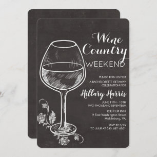 Chalk Wine Country Bachelorette uitnodiging