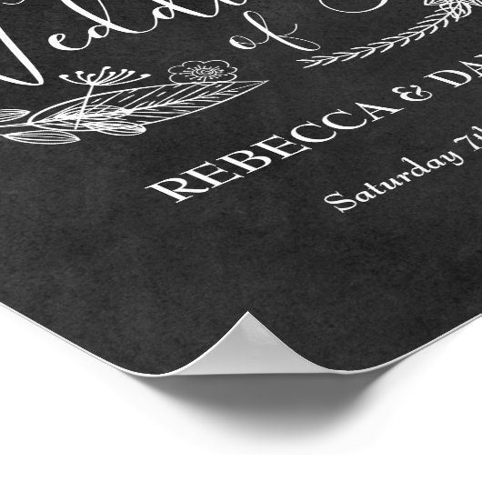 Chalkboad door de hand getrokken Floral Garland We Poster (Hoek)