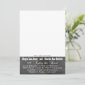 Chalkboad Foto Typografie Wedding Invitations Kaart (Staand voorkant)
