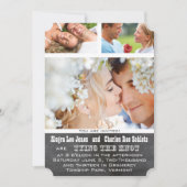 Chalkboad Foto Typografie Wedding Invitations Kaart (Voorkant)