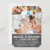 Chalkboad Foto Typografie Wedding Invitations Kaart (Voorkant)