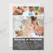 Chalkboad Foto Typografie Wedding Invitations Kaart (Voorkant)