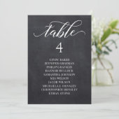 Chalkboad Script Wedding Table Plan-kaarten Kaart (Staand voorkant)