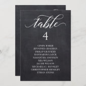 Chalkboad Script Wedding Table Plan-kaarten Kaart (Voorkant / Achterkant)