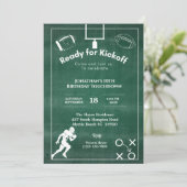 Chalkboard 10e verjaardagsfeestje Football Kaart (Staand voorkant)