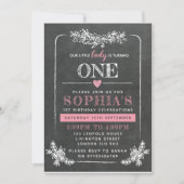 Chalkboard 1e verjaardag uitnodiging (Voorkant)