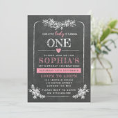 Chalkboard 1e verjaardag uitnodiging (Staand voorkant)