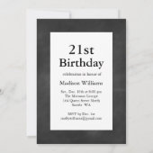 Chalkboard 21st Birthday Invitation Kaart (Achterkant)