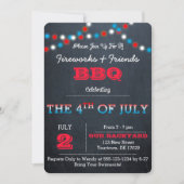 Chalkboard 4 juli Feestuitnodiging Kaart (Voorkant)