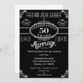 Chalkboard 50th Jubileum Party Invitation Kaart (Voorkant / Achterkant)