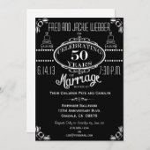 Chalkboard 50th Jubileum Party Invitation Kaart (Voorkant / Achterkant)