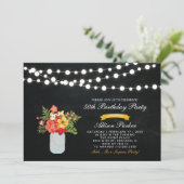 Chalkboard 50th Surprise Birthday Party Invitation Kaart (Staand voorkant)