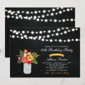 Chalkboard 50th Surprise Birthday Party Invitation Kaart (Voorkant / Achterkant)