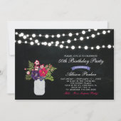 Chalkboard 50th Surprise Birthday Party Invitation Kaart (Voorkant)