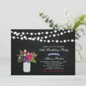 Chalkboard 50th Surprise Birthday Party Invitation Kaart (Staand voorkant)
