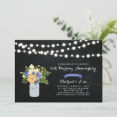 Chalkboard 50th Wedding Jubileum Uitnodiging (Staand voorkant)