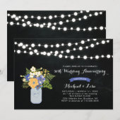 Chalkboard 50th Wedding Jubileum Uitnodiging (Voorkant / Achterkant)