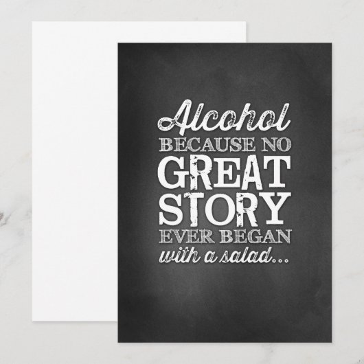 Chalkboard 5x7 gebarentalcohol omdat kaart (Voorkant / Achterkant)