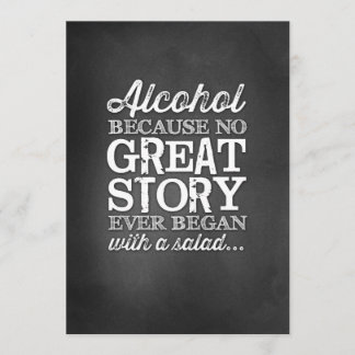 Chalkboard 5x7 gebarentalcohol omdat kaart