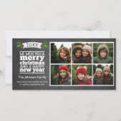 Chalkboard 6 Fotografie kerstfeest gelukkig nieuwj Feestdagenkaart (Voorkant)