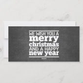 Chalkboard 6 Fotografie kerstfeest gelukkig nieuwj Feestdagenkaart (Achterkant)
