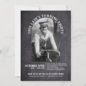 Chalkboard 80th Birthday Open House 2 Foto Kaart (Voorkant)