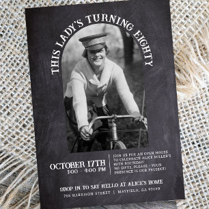 Chalkboard 80th Birthday Open House 2 Foto Kaart