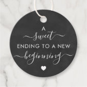 Chalkboard A Sweet Einding aan nieuw Begin Bedankjes Labels (Voorkant)