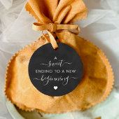 Chalkboard A Sweet Einding aan nieuw Begin Bedankjes Labels