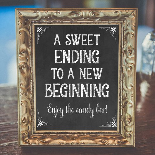 Chalkboard A Sweet Einding New Begin Afstuderen Poster