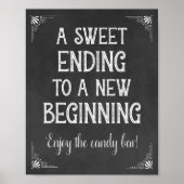 Chalkboard A Sweet Einding New Begin Afstuderen Poster (Voorkant)