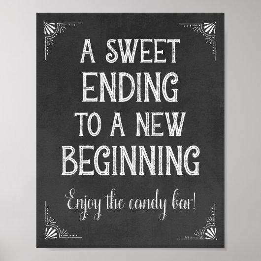 Chalkboard A Sweet Einding New Begin Afstuderen Poster (Voorkant)
