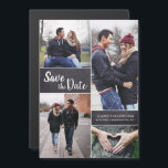 Chalkboard Aangepast - Verticaal Opslaan Datum fot<br><div class="desc">Je prachtige verloving foto's verdienen het te worden gedeeld op deze magneetkaart. Pas dit moderne collage-ontwerp aan en pas het aan met uw gegevens op de datum waarop u de gegevens hebt opgeslagen,  zoals uw namen,  trouwdatum,  locatie.</div>