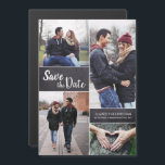 Chalkboard Aangepast - Verticaal Opslaan Datum fot<br><div class="desc">Je prachtige verloving foto's verdienen het te worden gedeeld op deze magneetkaart. Pas dit moderne collage-ontwerp aan en pas het aan met uw gegevens op de datum waarop u de gegevens hebt opgeslagen,  zoals uw namen,  trouwdatum,  locatie.</div>