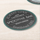 Chalkboard Aangepaste Couple Smoothie Bar Ronde Kartonnen Onderzetter (Gebogen)