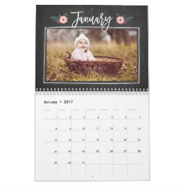 Chalkboard aangepaste fotokalender Kalender