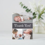 Chalkboard Aangepaste foto's Babyjongen Shower Dan Briefkaart (Staand voorkant)