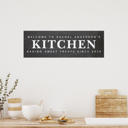 Chalkboard aangepaste naam keuken poster (Keuken)
