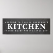 Chalkboard aangepaste naam keuken poster (Voorkant)