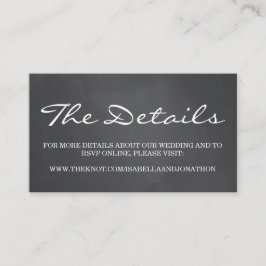 Chalkboard achtergrond bruiloft website behuizing informatiekaartje