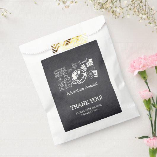 Chalkboard Adventure wacht op Baby shower Bedankzakje (Gezegeld)