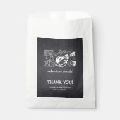 Chalkboard Adventure wacht op Baby shower Bedankzakje (Voorkant)
