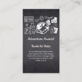 Chalkboard Adventure wacht op Baby shower Informatiekaartje (Voorkant)