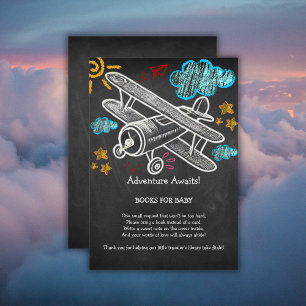 Chalkboard Adventure wacht op Baby shower Informatiekaartje