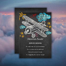 Chalkboard Adventure wacht op Baby shower Informatiekaartje