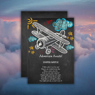Chalkboard Adventure wacht op Baby shower Informatiekaartje