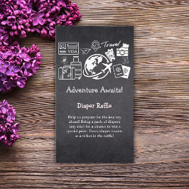 Chalkboard Adventure wacht op Baby shower Informatiekaartje