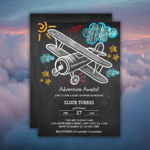 Chalkboard Adventure wacht op Baby shower Kaart
