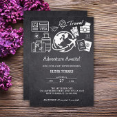 Chalkboard Adventure wacht op Baby shower Kaart