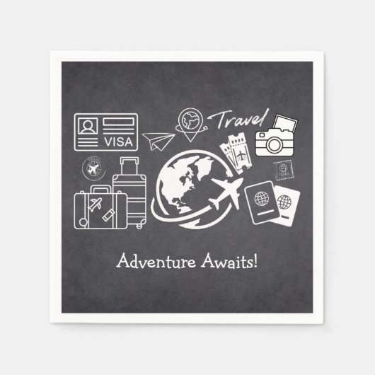 Chalkboard Adventure wacht op Baby shower Servet (Voorkant)